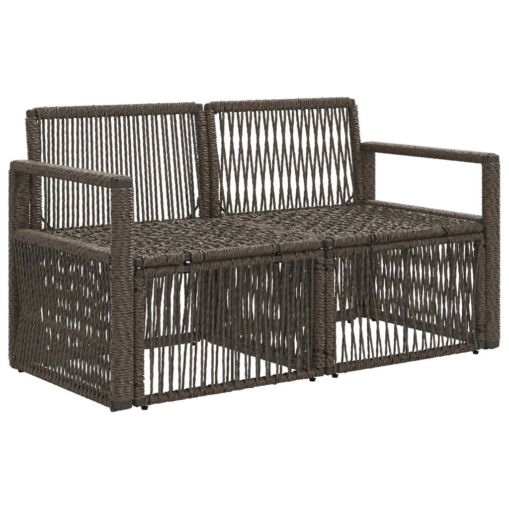 vidaXL Sofa Ogrodowa 2-Liczba miejsc Szary polirattan