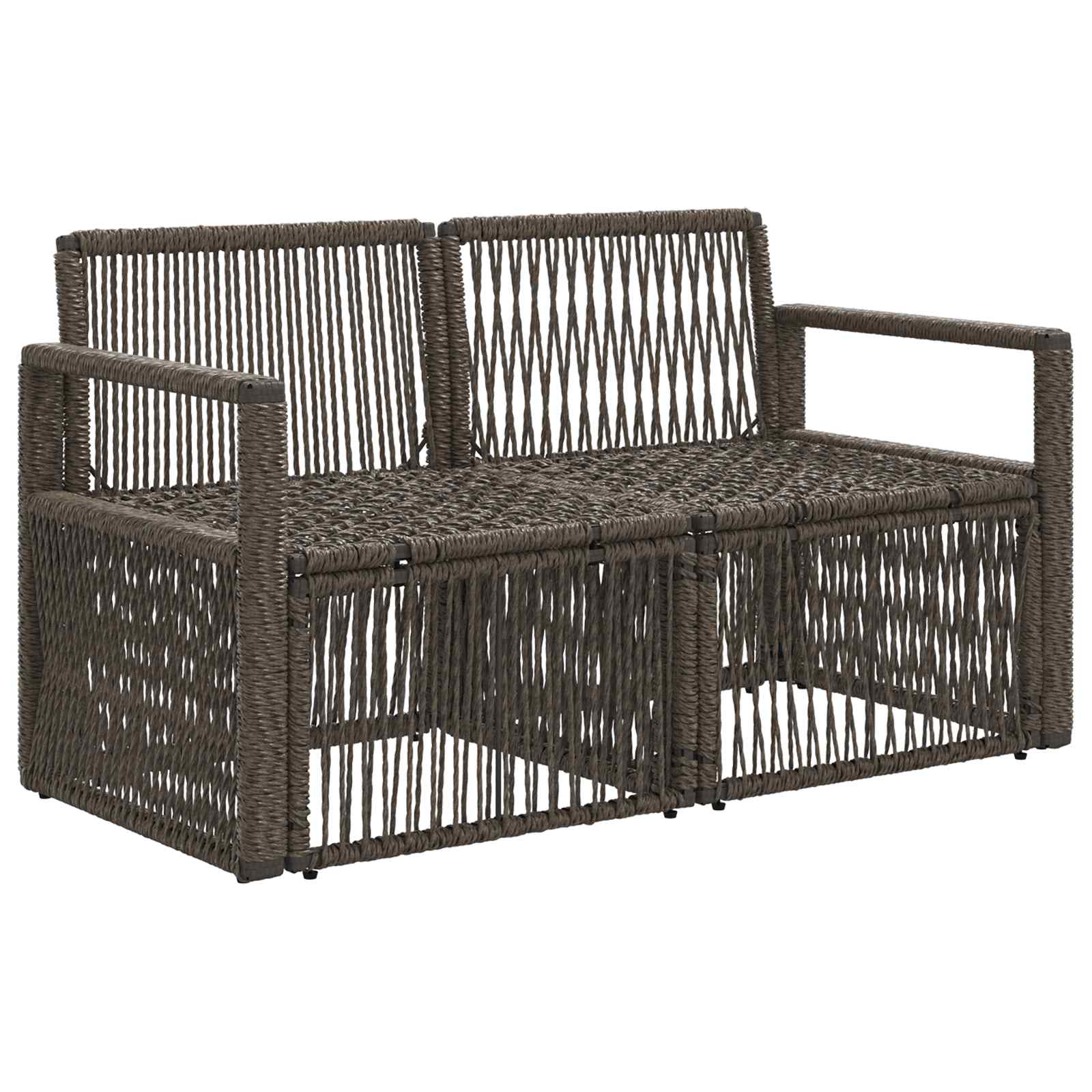 vidaXL Sofa Ogrodowa 2-Liczba miejsc Szary polirattan
