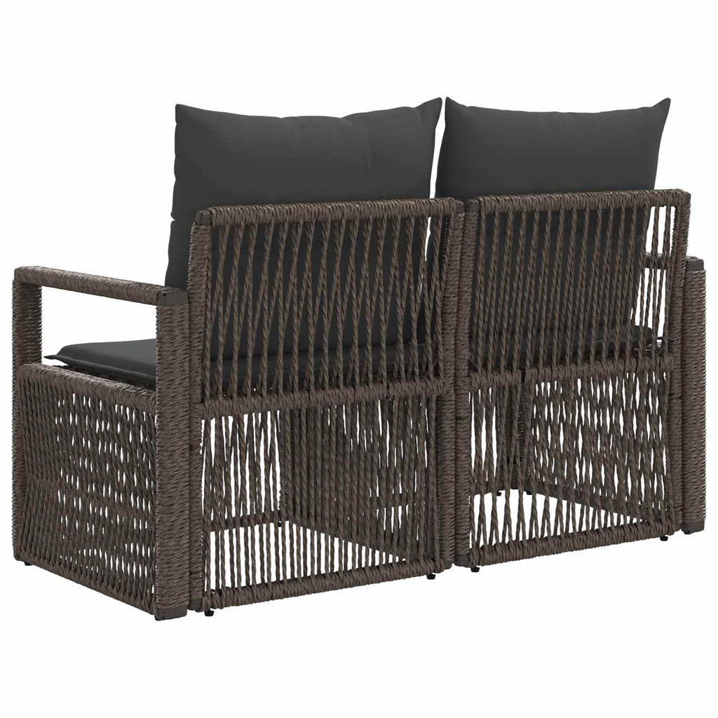 vidaXL Sofa Ogrodowa 2-Liczba miejsc Szary polirattan