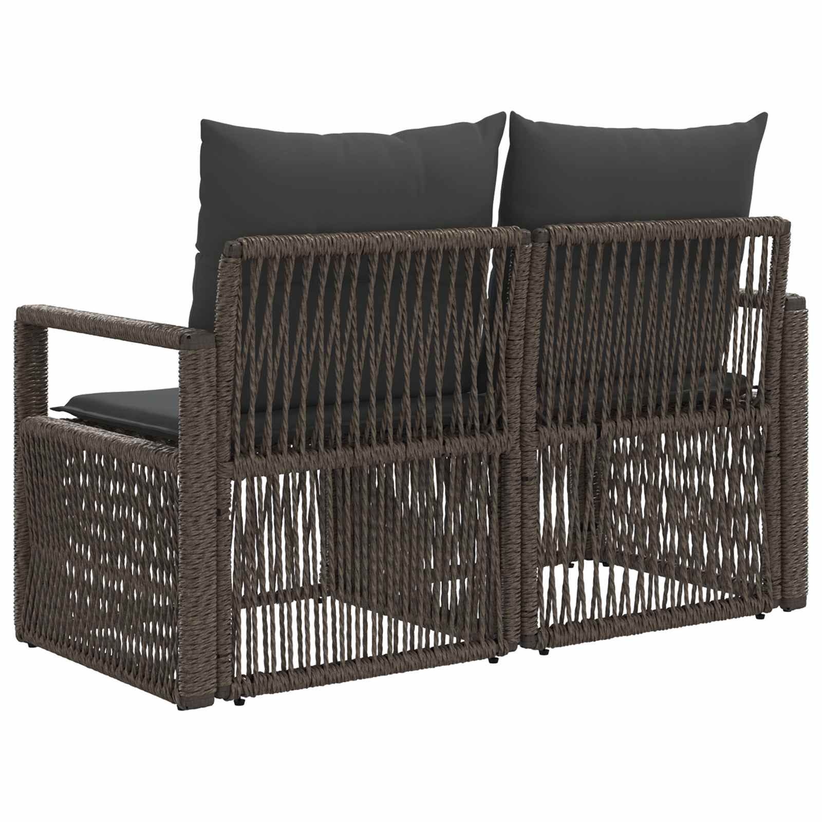 vidaXL Sofa Ogrodowa 2-Liczba miejsc Szary polirattan