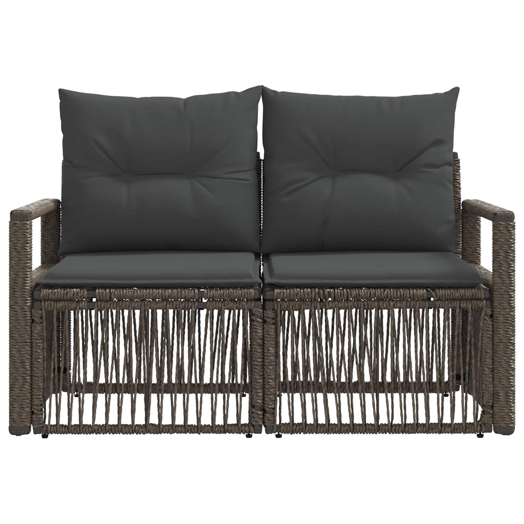 vidaXL Sofa Ogrodowa 2-Liczba miejsc Szary polirattan