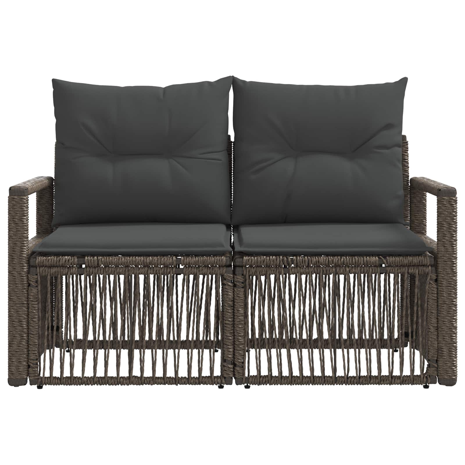 vidaXL Sofa Ogrodowa 2-Liczba miejsc Szary polirattan