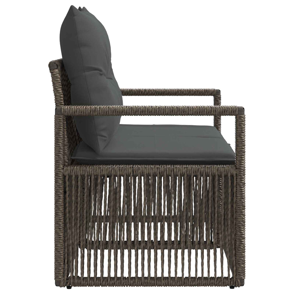 vidaXL Sofa Ogrodowa 2-Liczba miejsc Szary polirattan