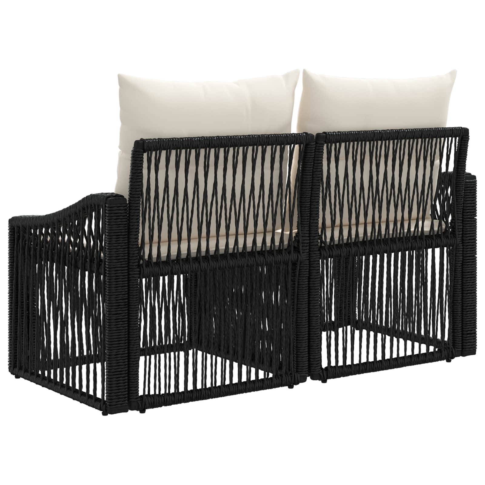 vidaXL Sofa Ogrodowa 2-Liczba miejsc Czarny polirattan
