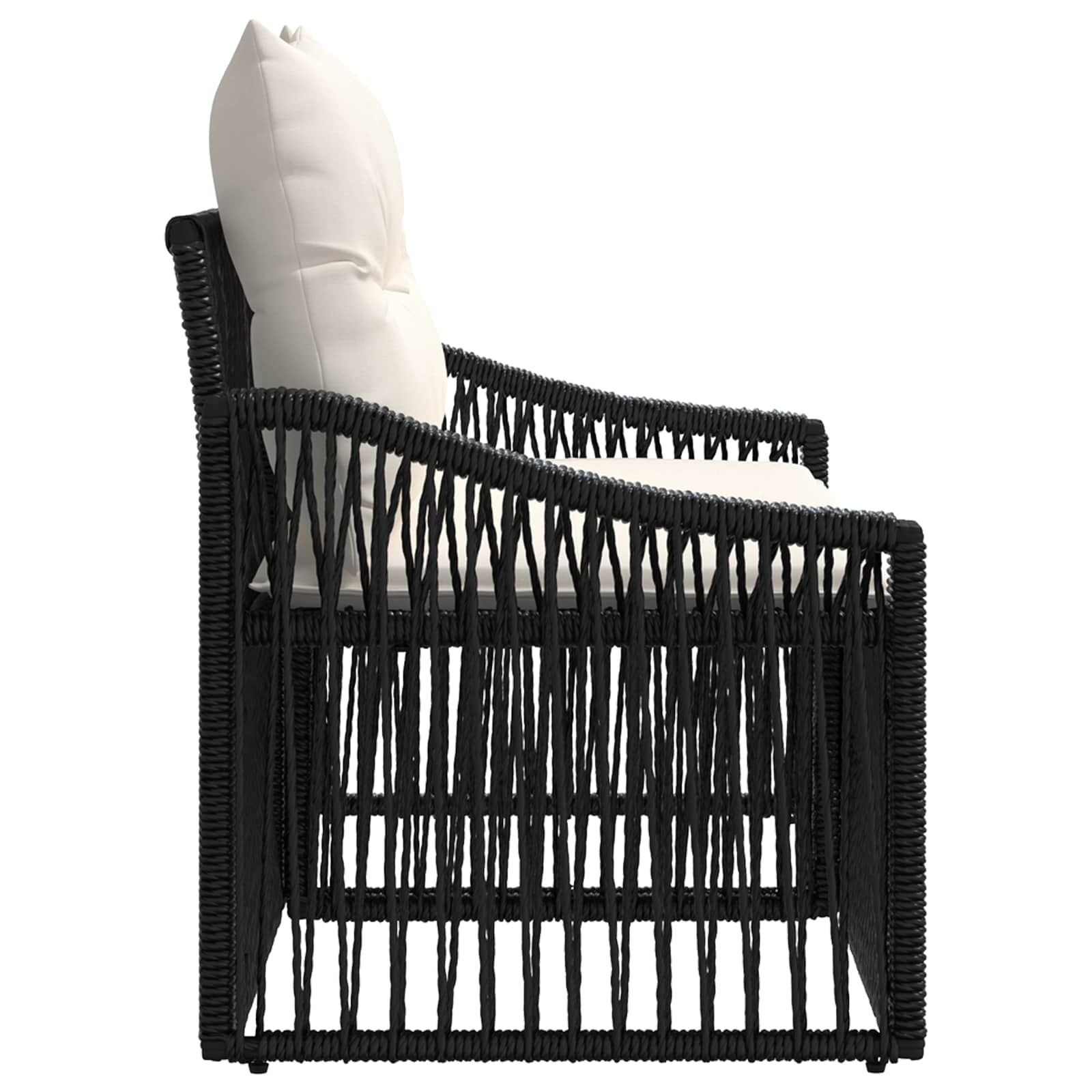 vidaXL Sofa Ogrodowa 2-Liczba miejsc Czarny polirattan