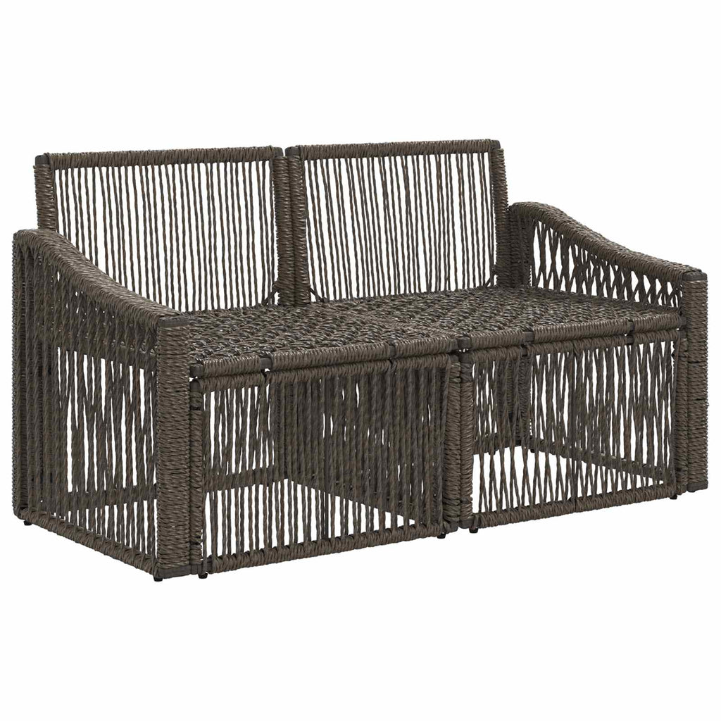 vidaXL Sofa Ogrodowa 2-Liczba miejsc Szary polirattan