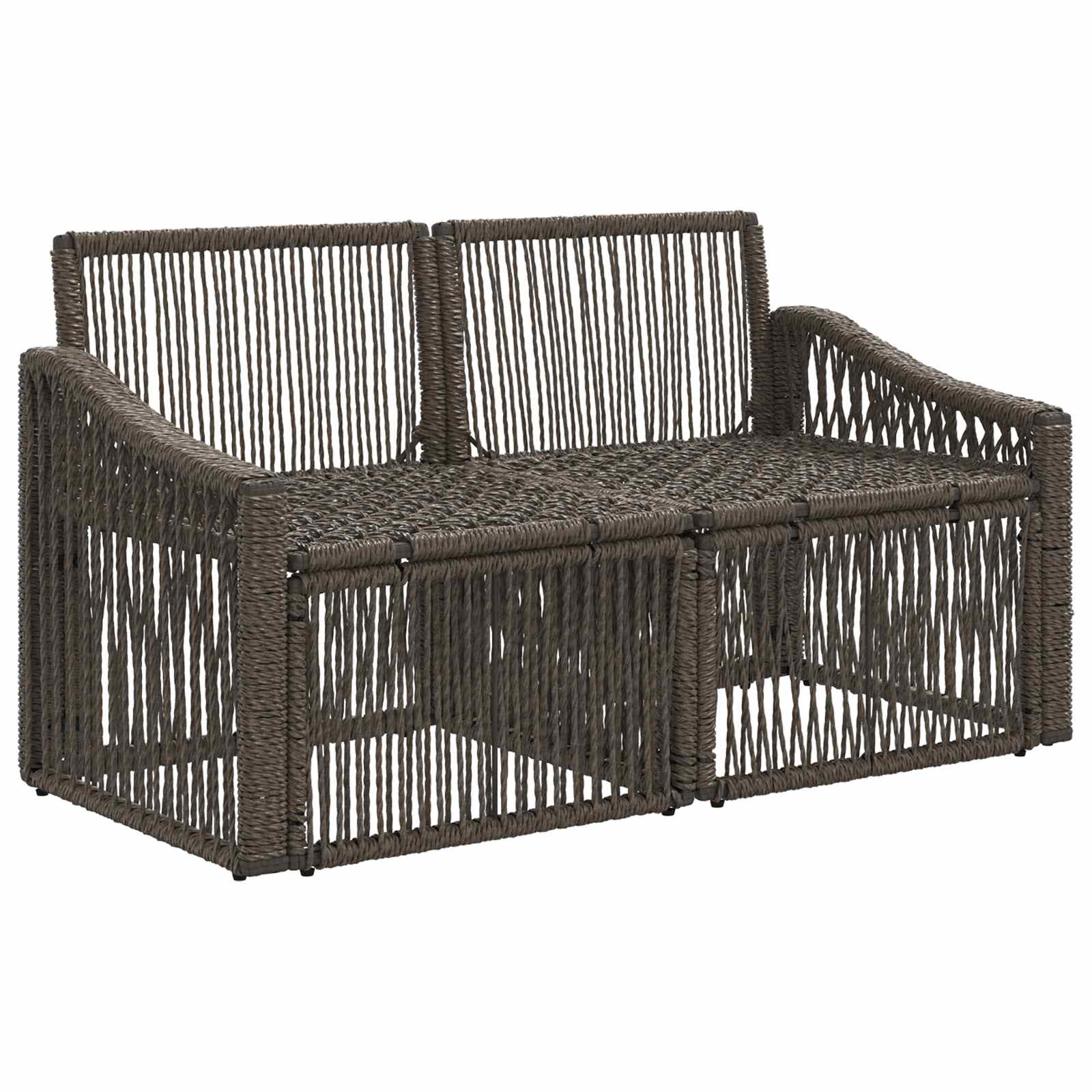 vidaXL Sofa Ogrodowa 2-Liczba miejsc Szary polirattan