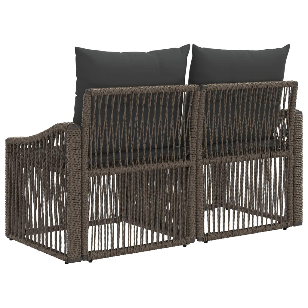 vidaXL Sofa Ogrodowa 2-Liczba miejsc Szary polirattan