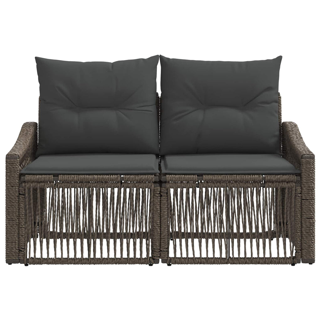 vidaXL Sofa Ogrodowa 2-Liczba miejsc Szary polirattan