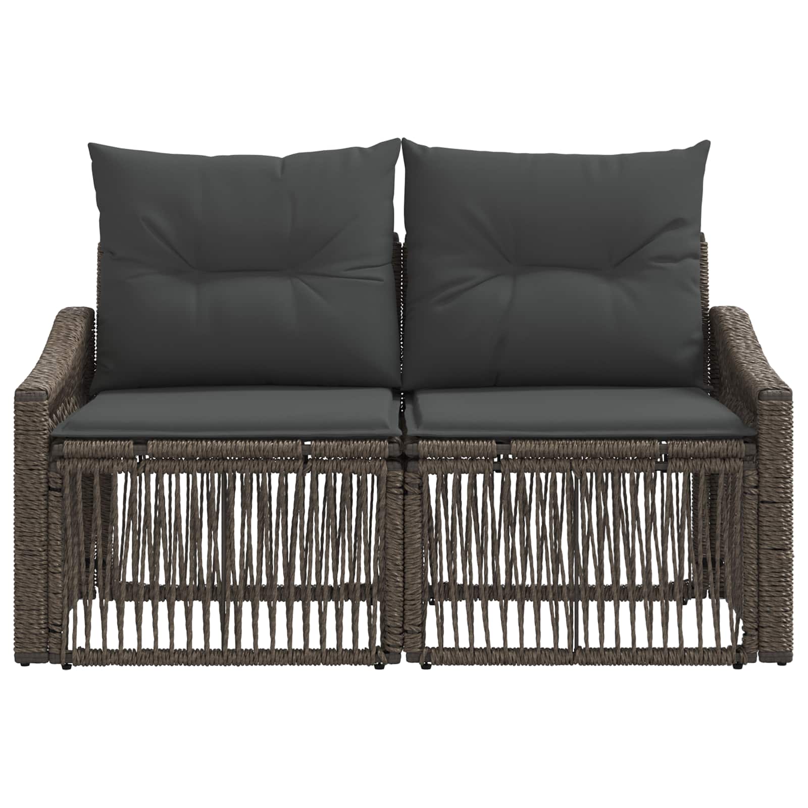 vidaXL Sofa Ogrodowa 2-Liczba miejsc Szary polirattan