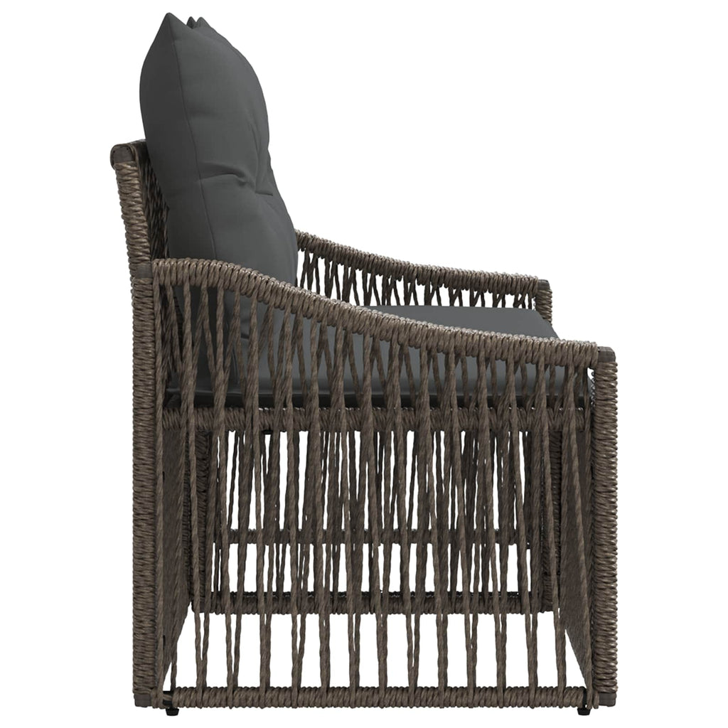 vidaXL Sofa Ogrodowa 2-Liczba miejsc Szary polirattan