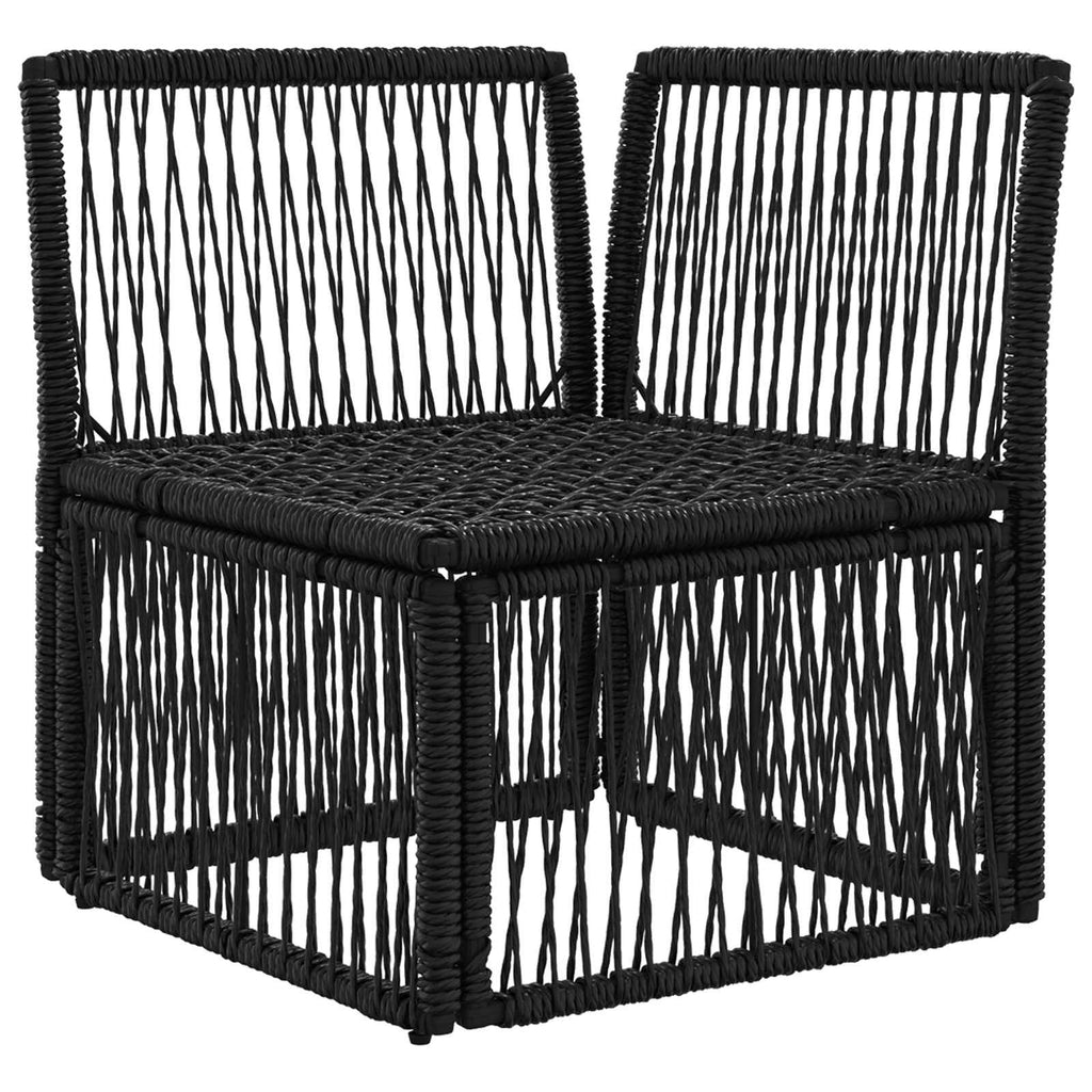 vidaXL Sofa narożna Czarny polirattan