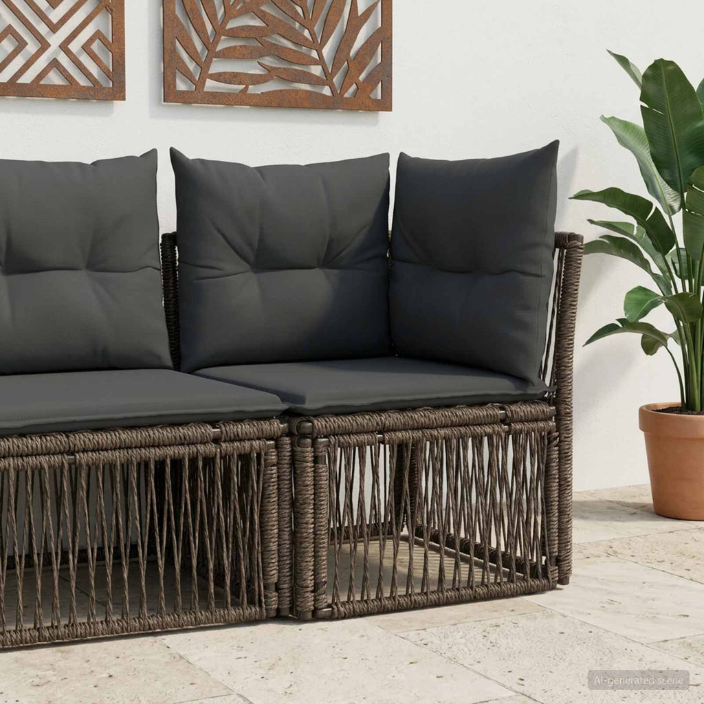 vidaXL Sofa narożna Szary polirattan