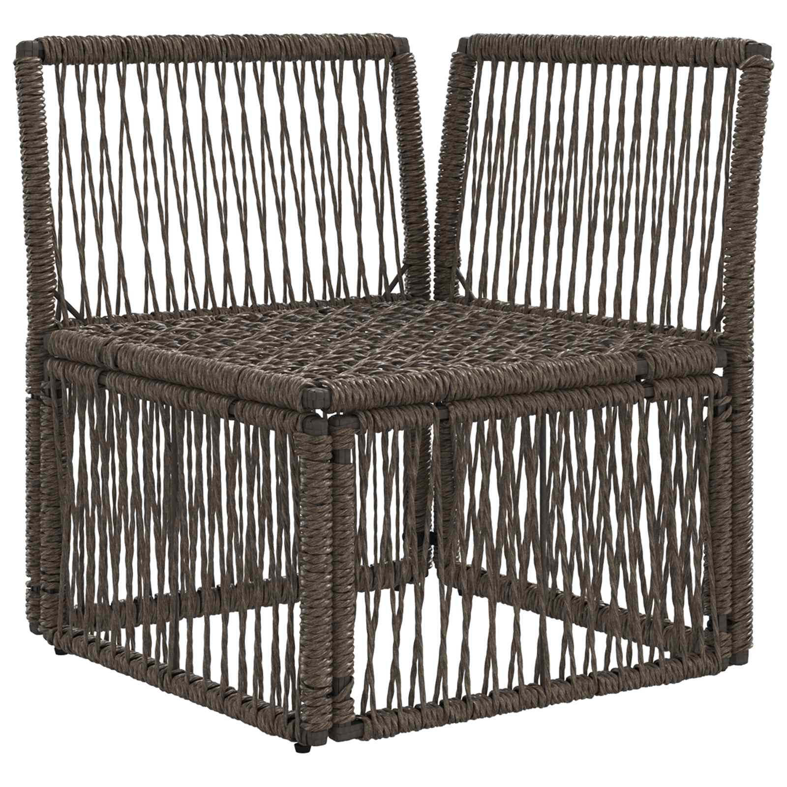 vidaXL Sofa narożna Szary polirattan