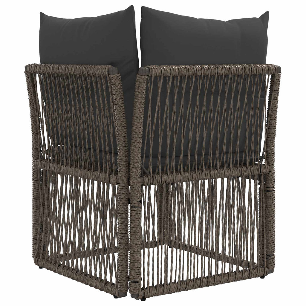 vidaXL Sofa narożna Szary polirattan