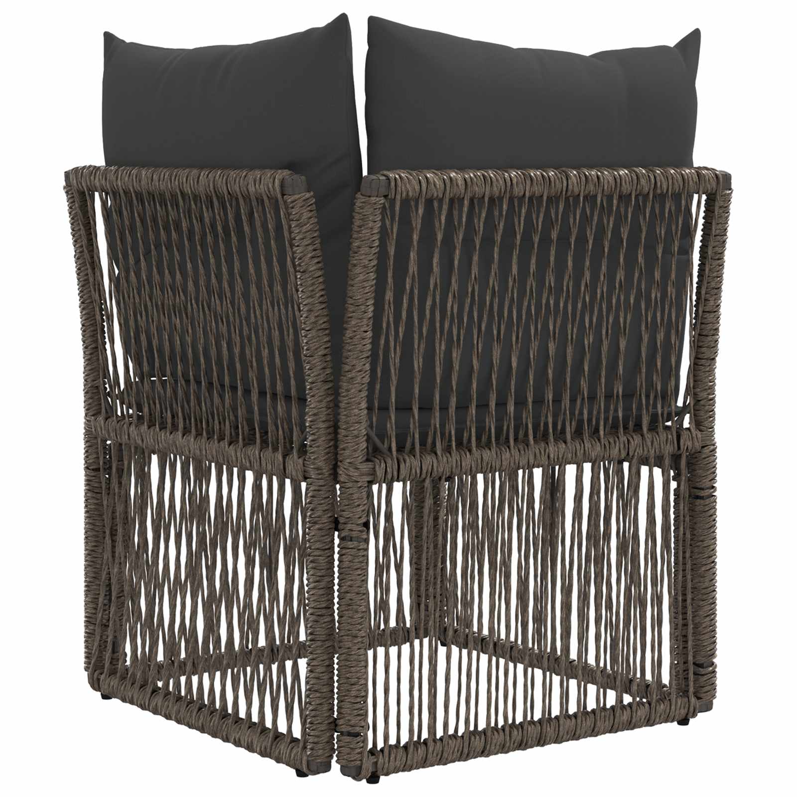 vidaXL Sofa narożna Szary polirattan