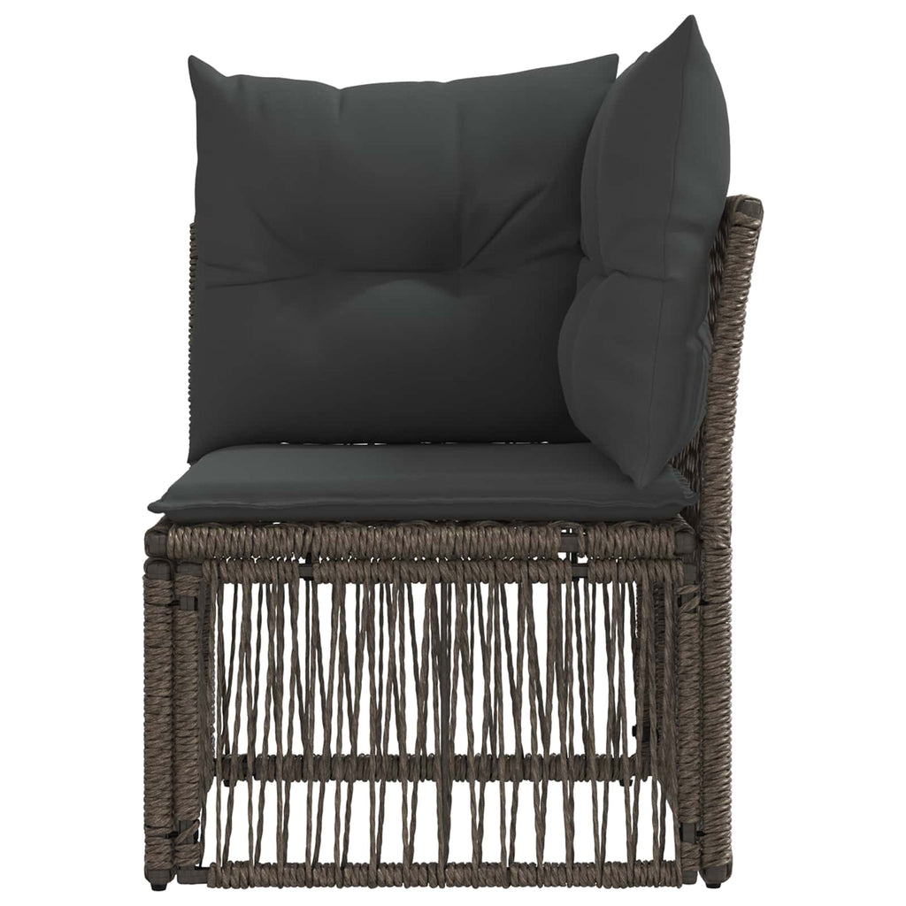 vidaXL Sofa narożna Szary polirattan