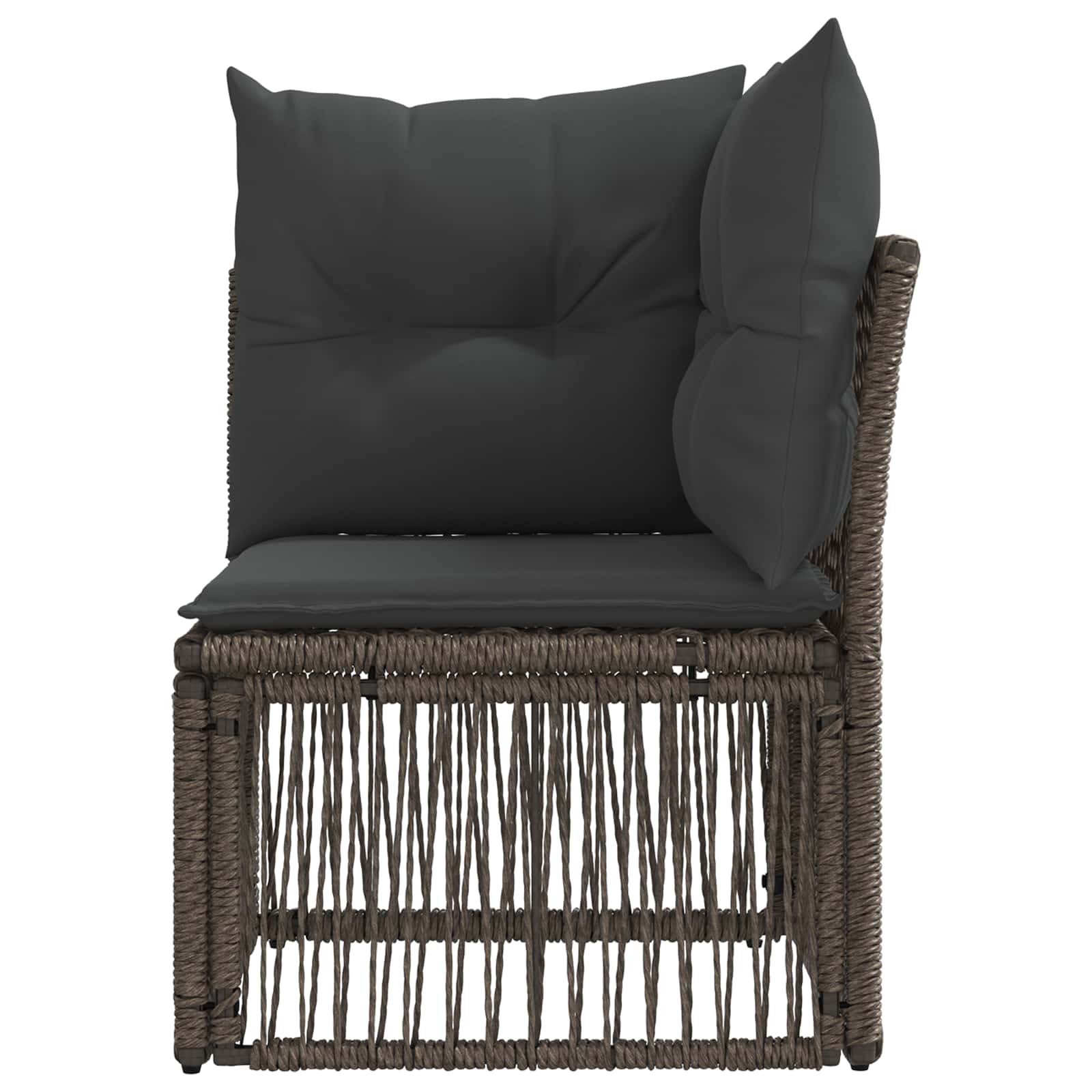 vidaXL Sofa narożna Szary polirattan