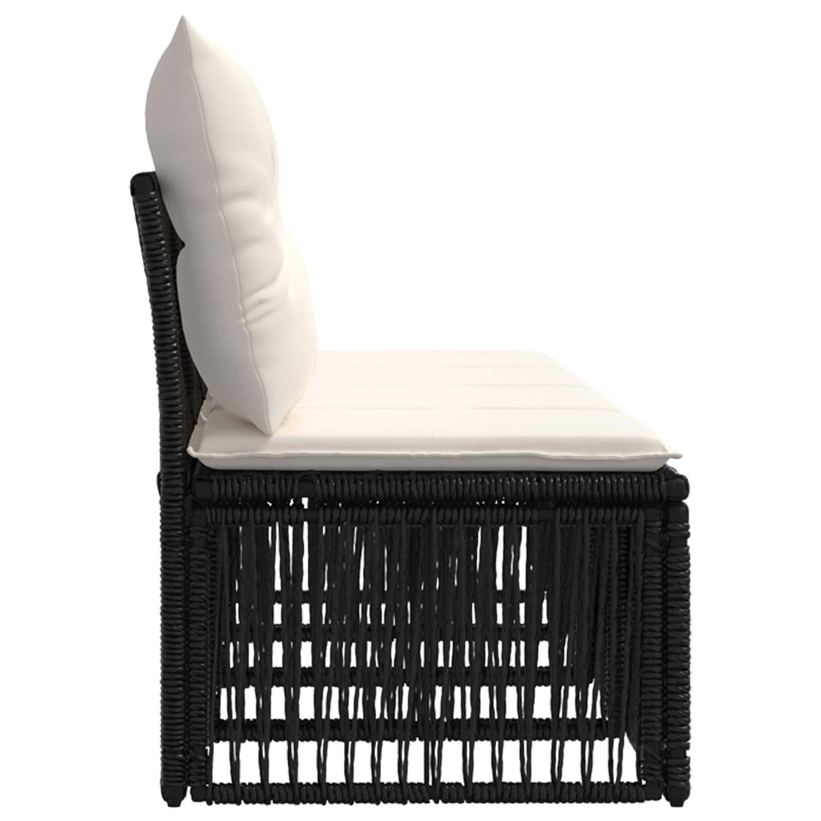 vidaXL Sofa 4-osobowa 4 pcs 4-Liczba miejsc Czarny polirattan