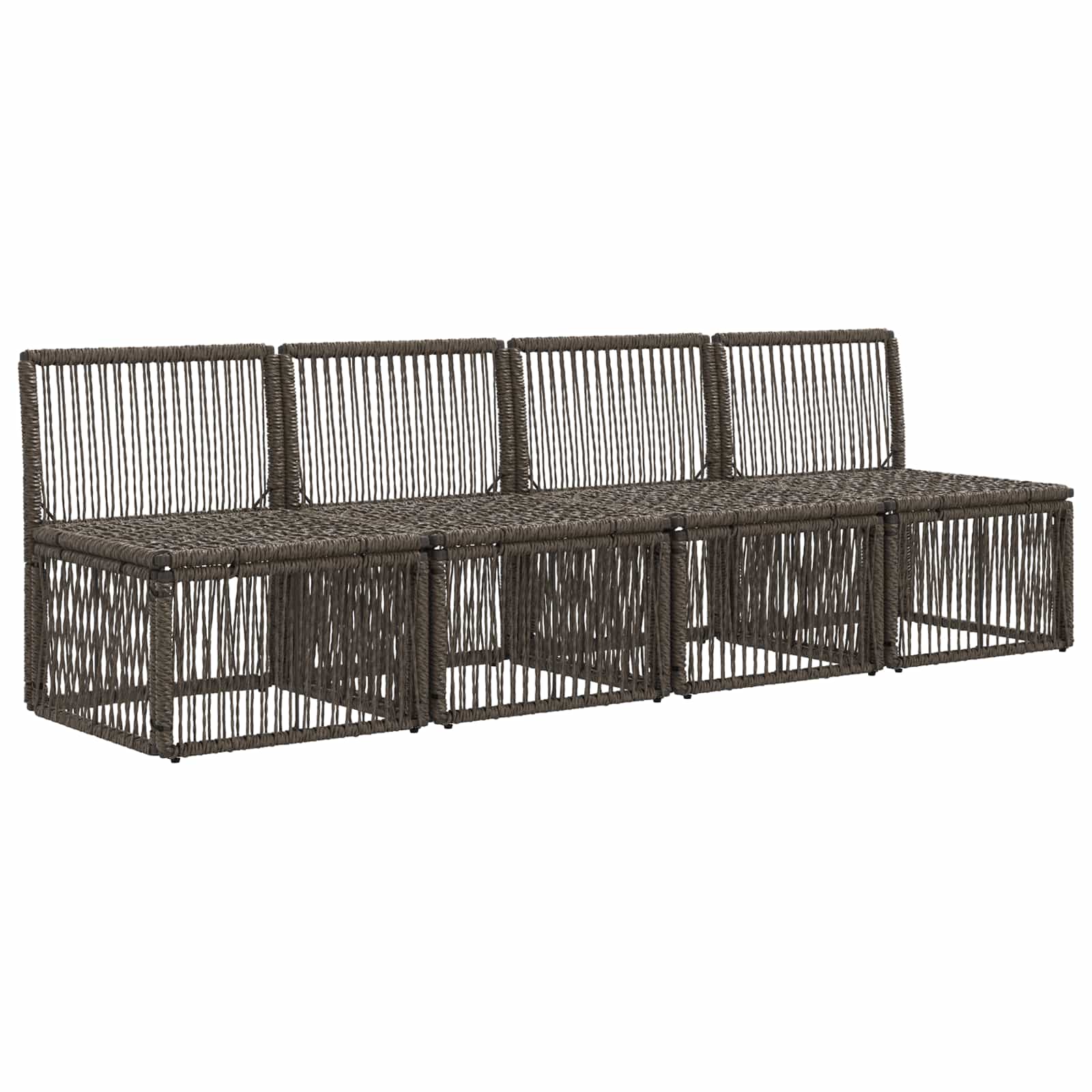 vidaXL Sofa 4-osobowa 4 pcs 4-Liczba miejsc Szary polirattan