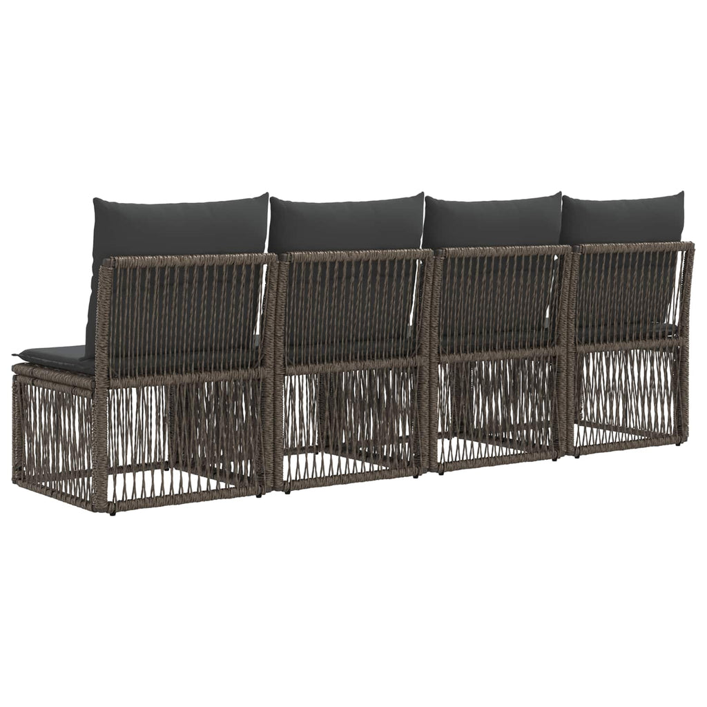 vidaXL Sofa 4-osobowa 4 pcs 4-Liczba miejsc Szary polirattan