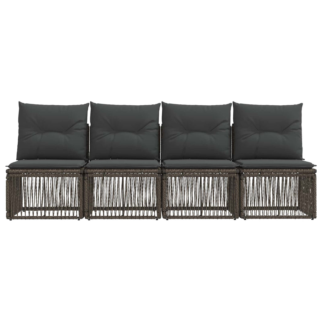 vidaXL Sofa 4-osobowa 4 pcs 4-Liczba miejsc Szary polirattan