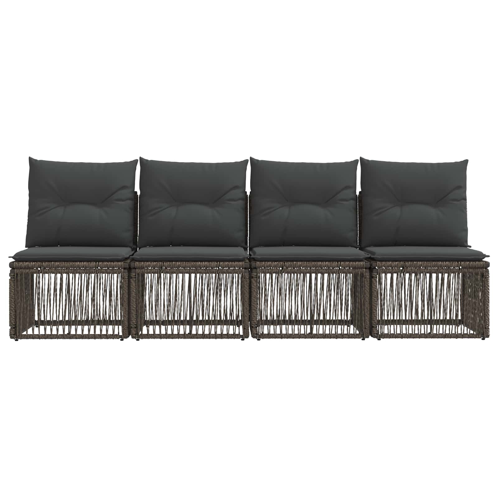 vidaXL Sofa 4-osobowa 4 pcs 4-Liczba miejsc Szary polirattan
