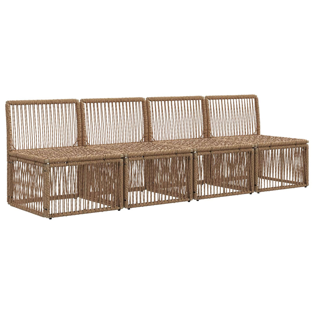 vidaXL Sofa 4-osobowa 4 pcs 4-Liczba miejsc Beżowy polirattan