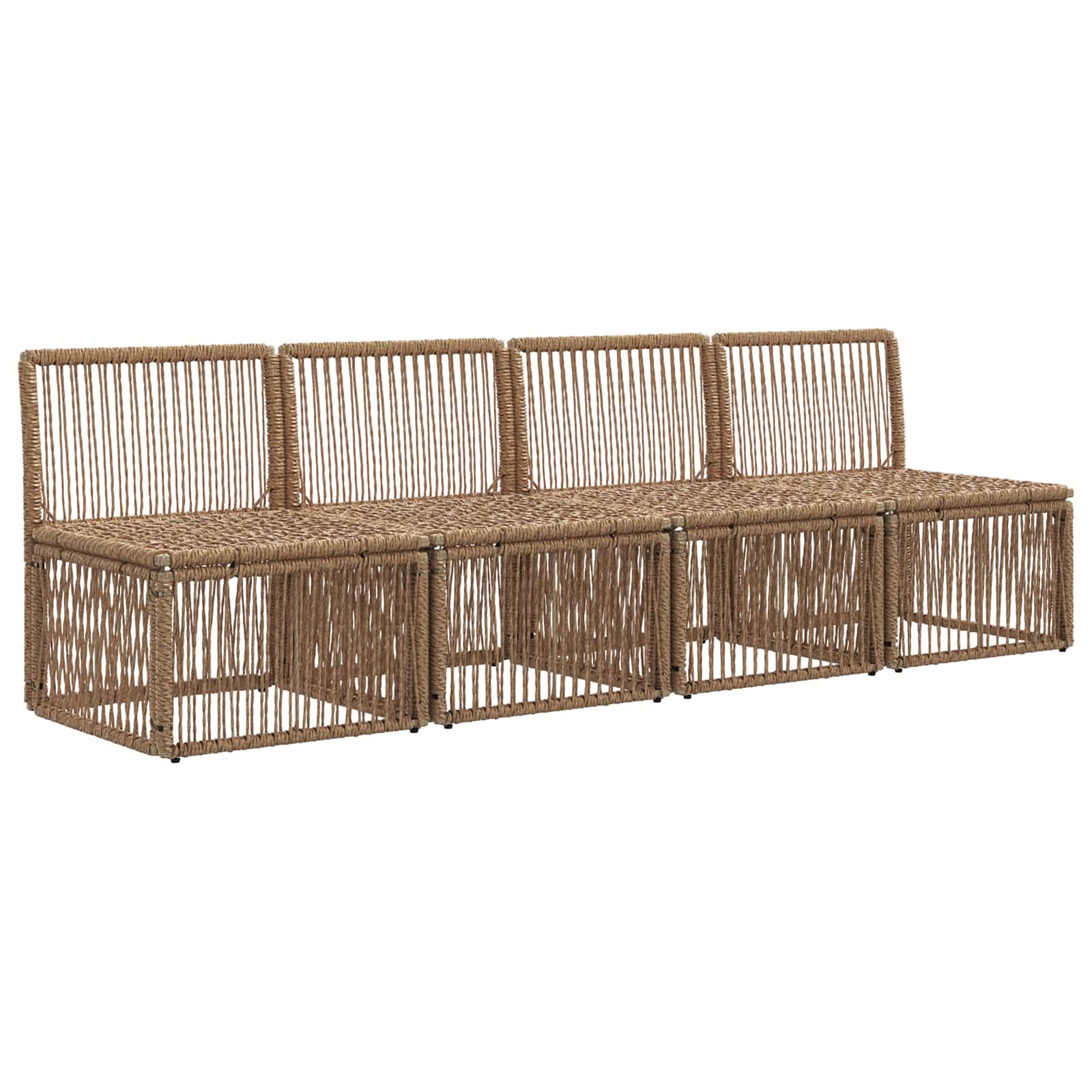 vidaXL Sofa 4-osobowa 4 pcs 4-Liczba miejsc Beżowy polirattan
