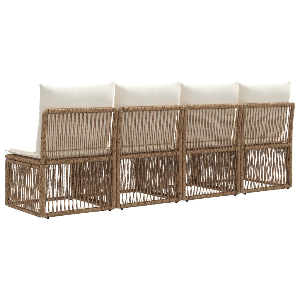 vidaXL Sofa 4-osobowa 4 pcs 4-Liczba miejsc Beżowy polirattan
