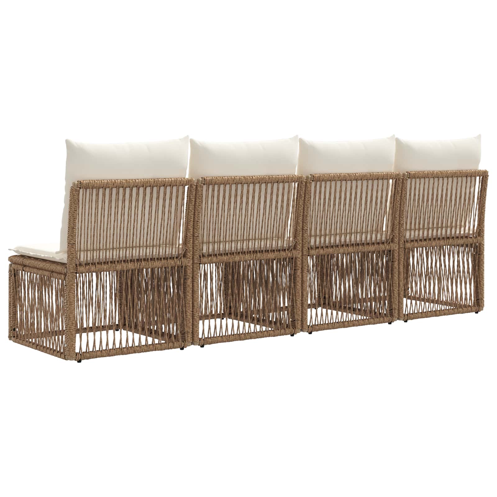 vidaXL Sofa 4-osobowa 4 pcs 4-Liczba miejsc Beżowy polirattan
