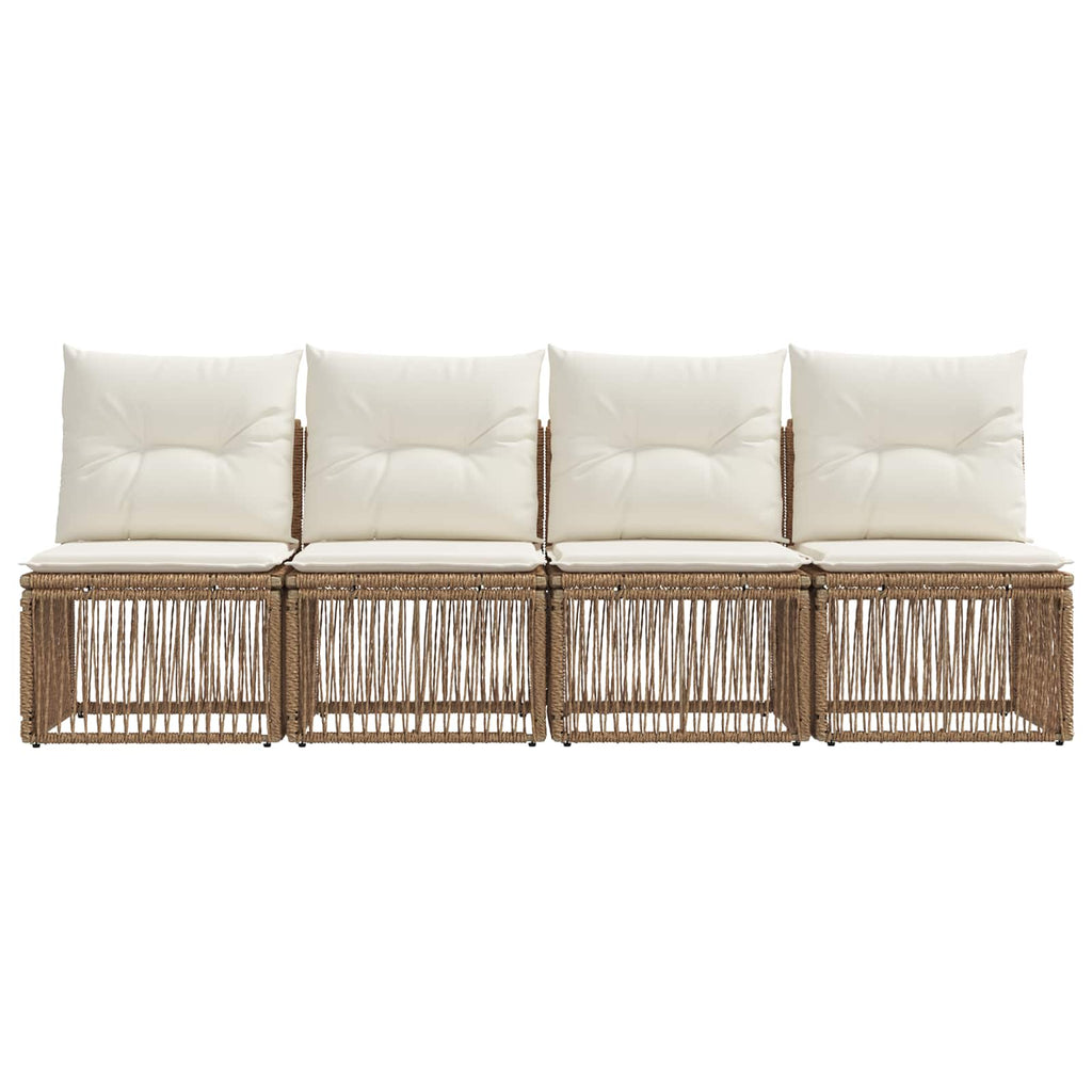vidaXL Sofa 4-osobowa 4 pcs 4-Liczba miejsc Beżowy polirattan