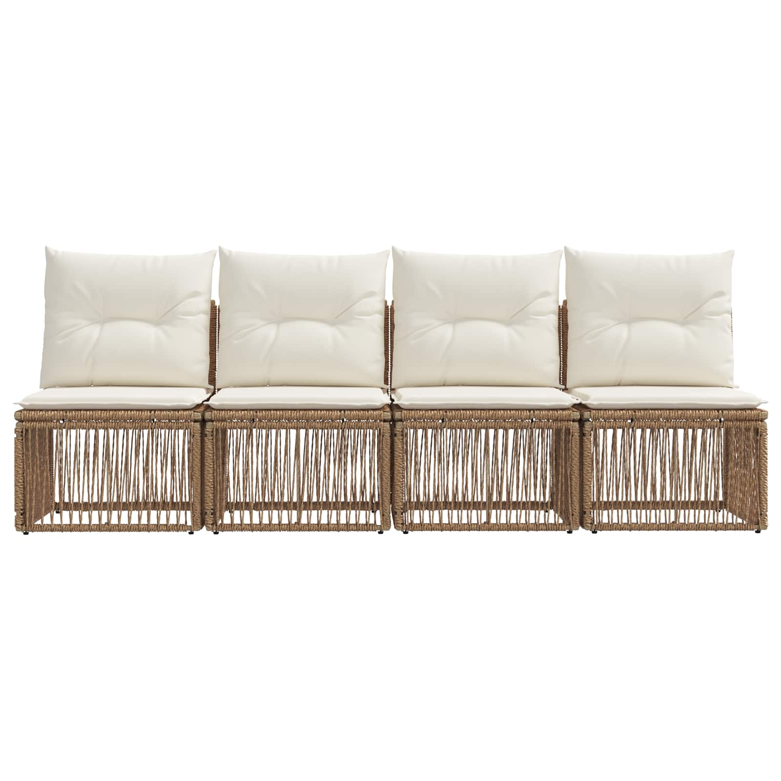 vidaXL Sofa 4-osobowa 4 pcs 4-Liczba miejsc Beżowy polirattan