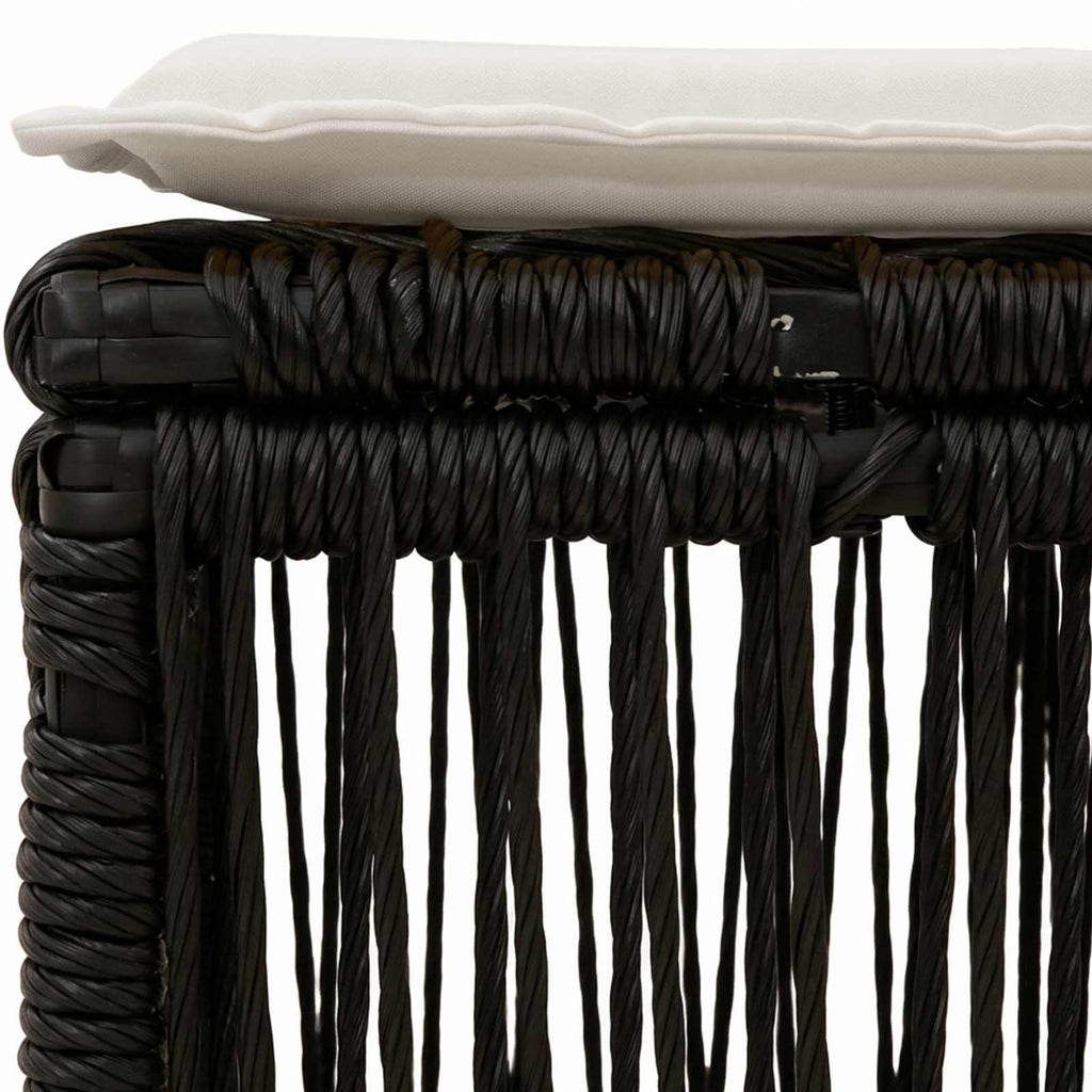 vidaXL Taboret Czarny polirattan