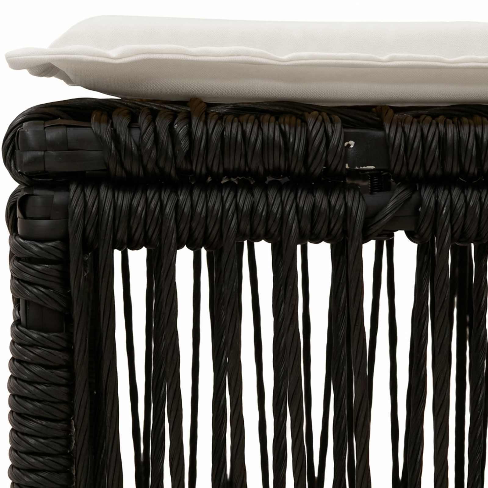 vidaXL Taboret Czarny polirattan