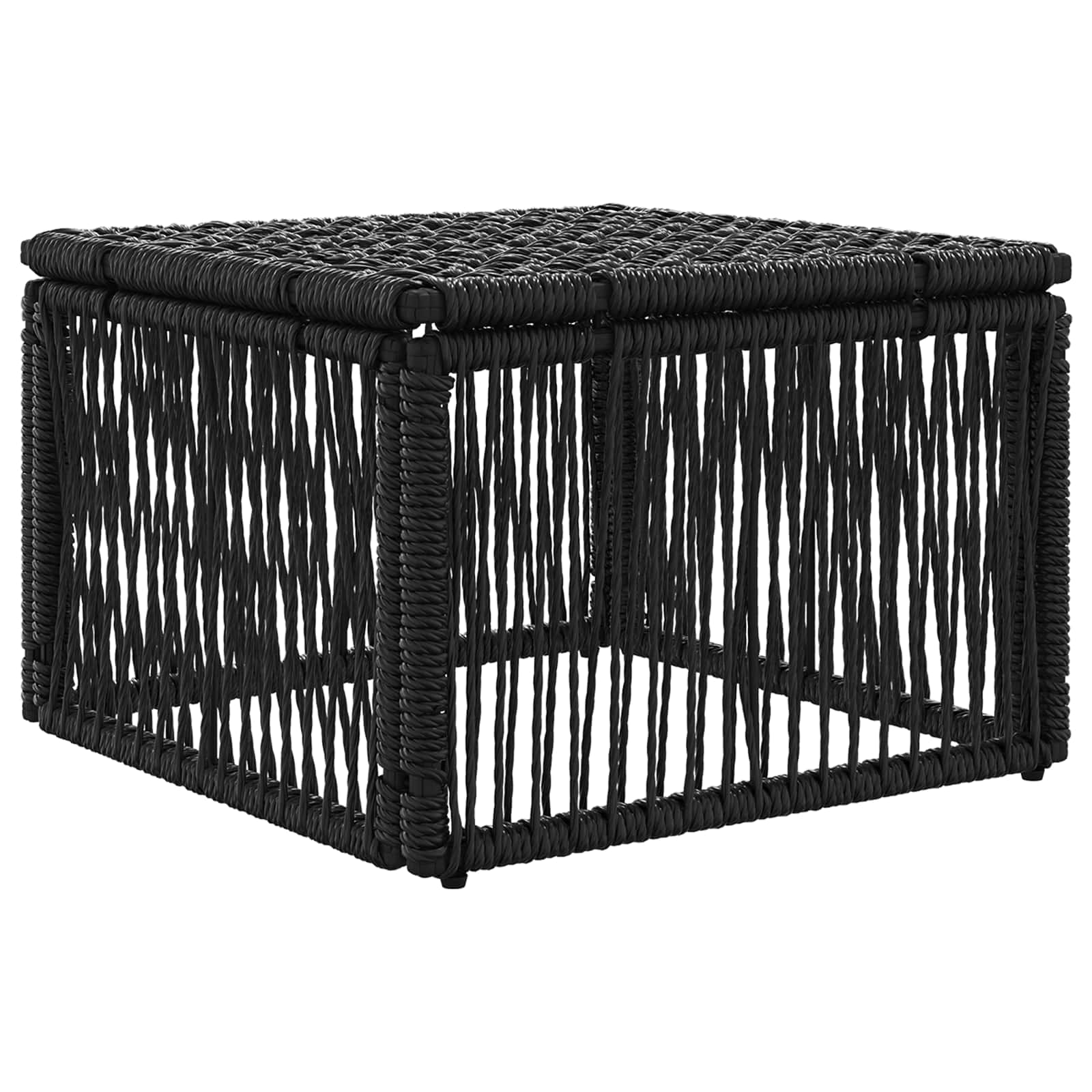 vidaXL Taboret Czarny polirattan