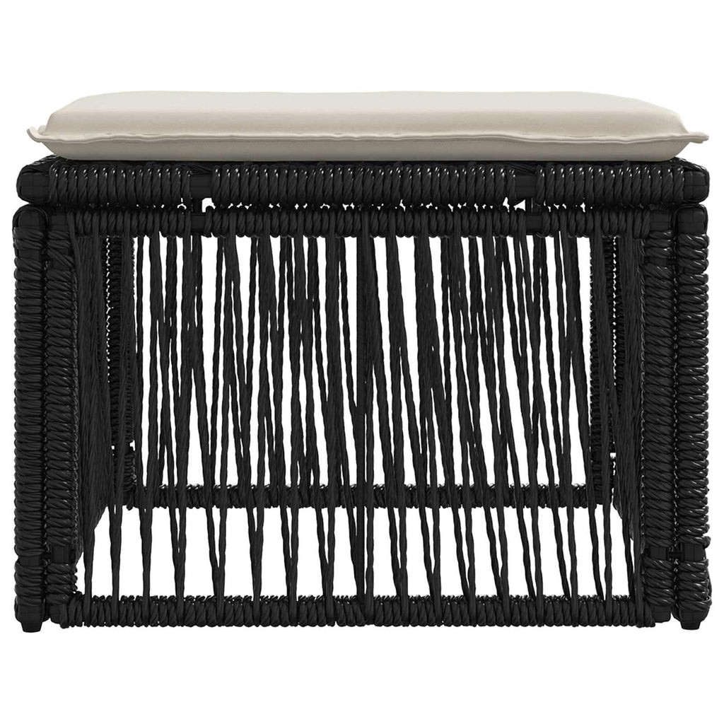 vidaXL Taboret Czarny polirattan