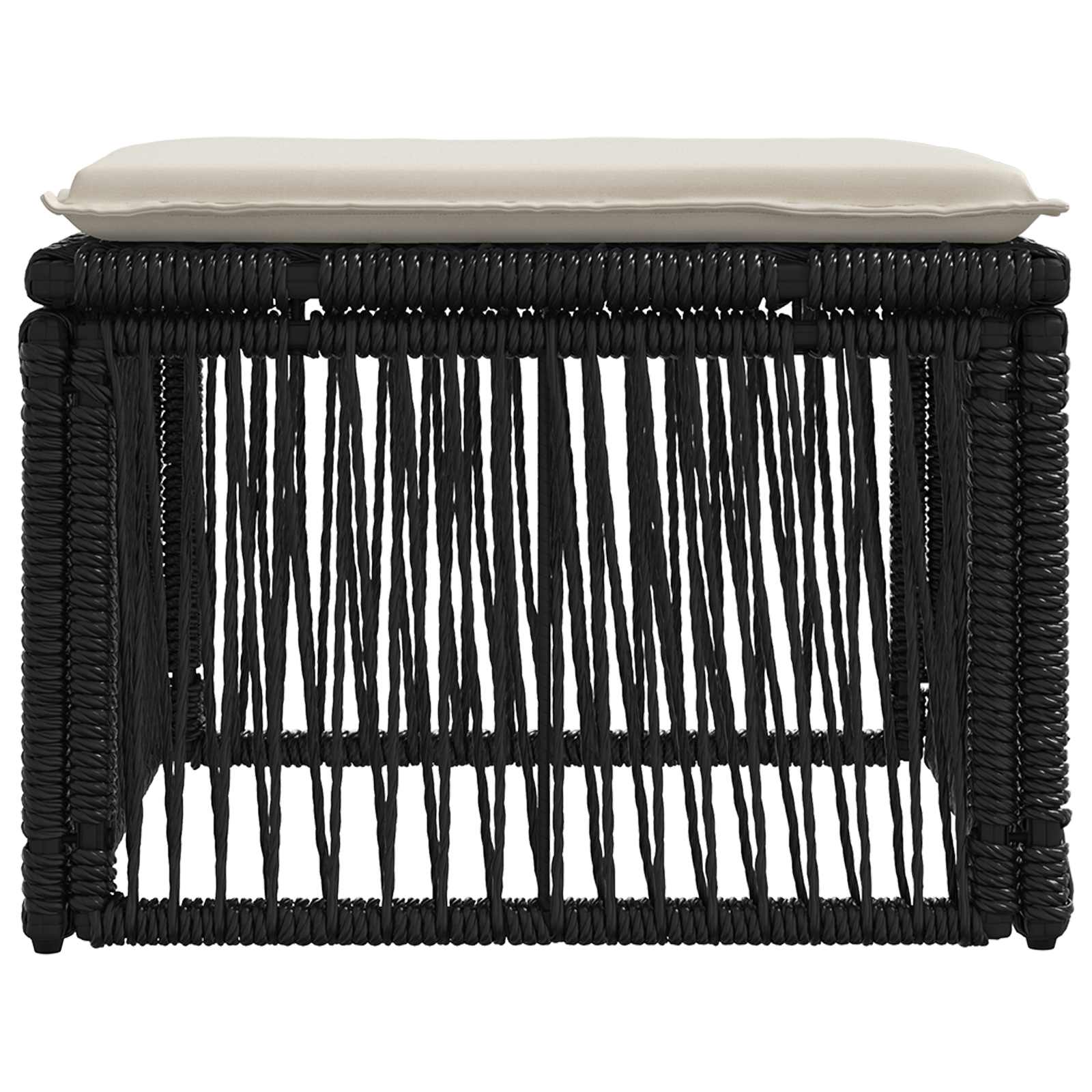 vidaXL Taboret Czarny polirattan