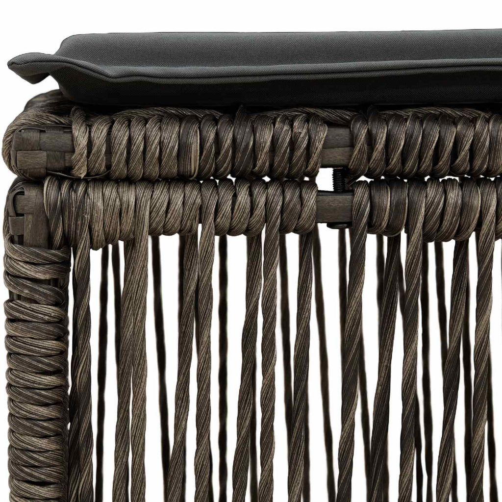 vidaXL Taboret Szary polirattan