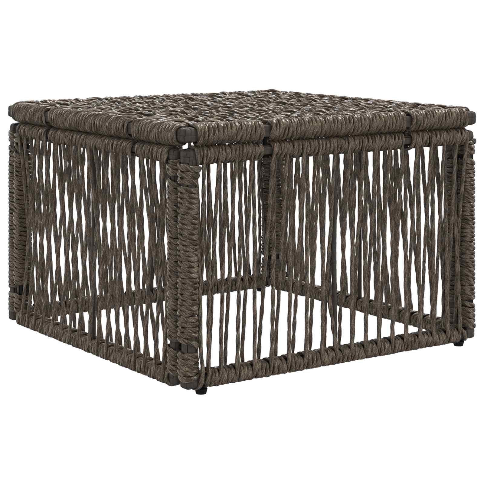 vidaXL Taboret Szary polirattan