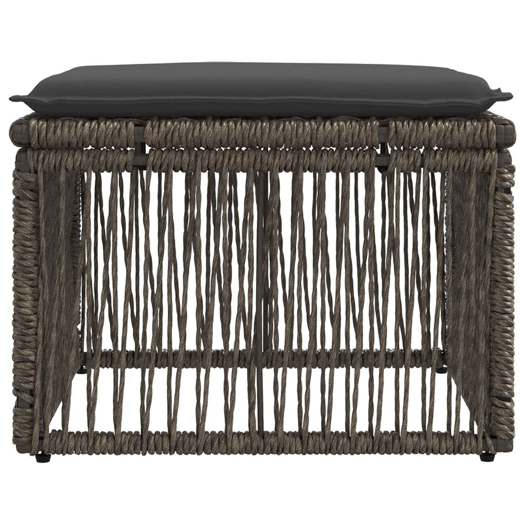vidaXL Taboret Szary polirattan