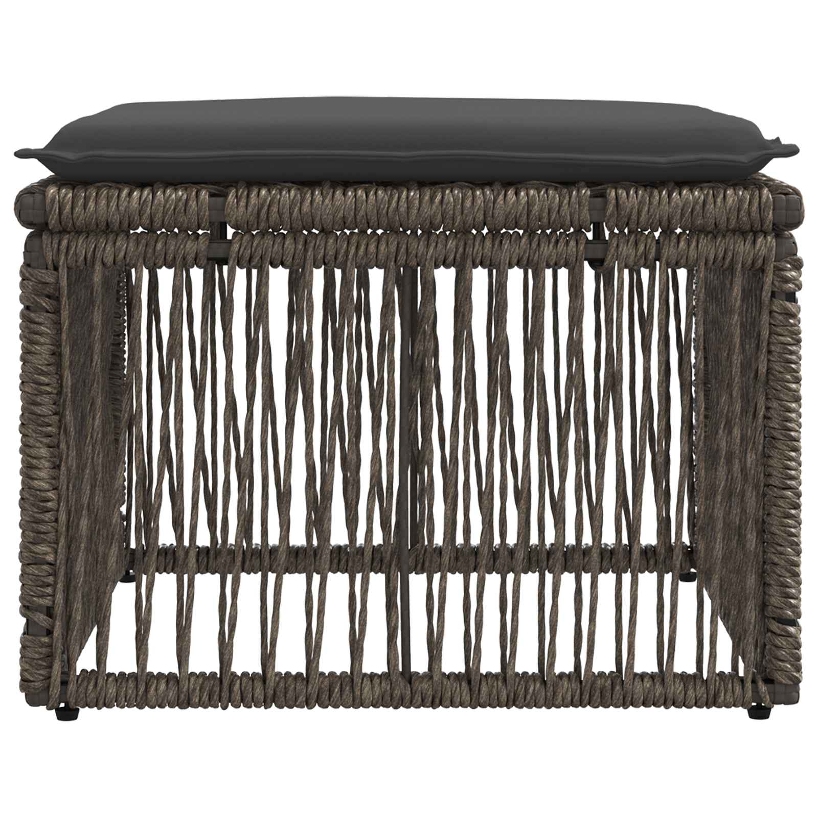 vidaXL Taboret Szary polirattan