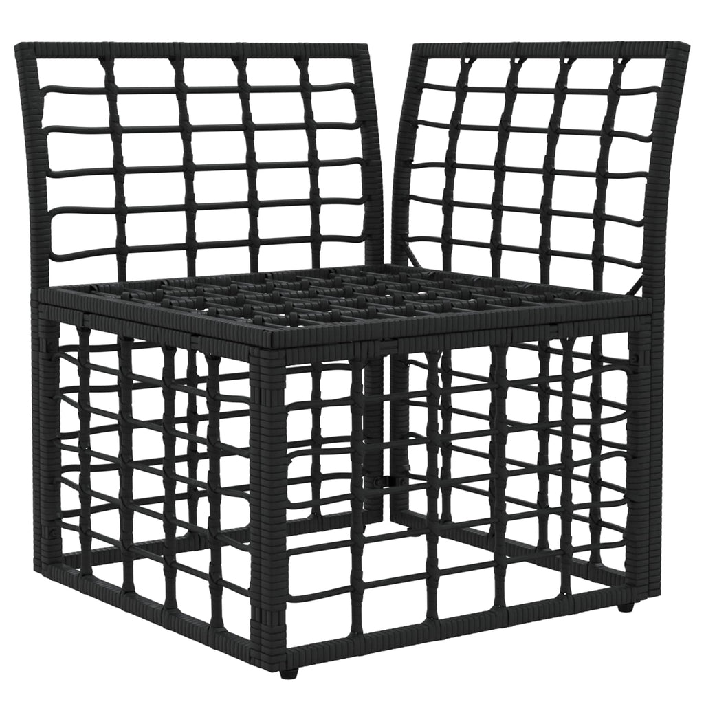 vidaXL Modularna narożna sofa ogrodowa Czarny polirattan