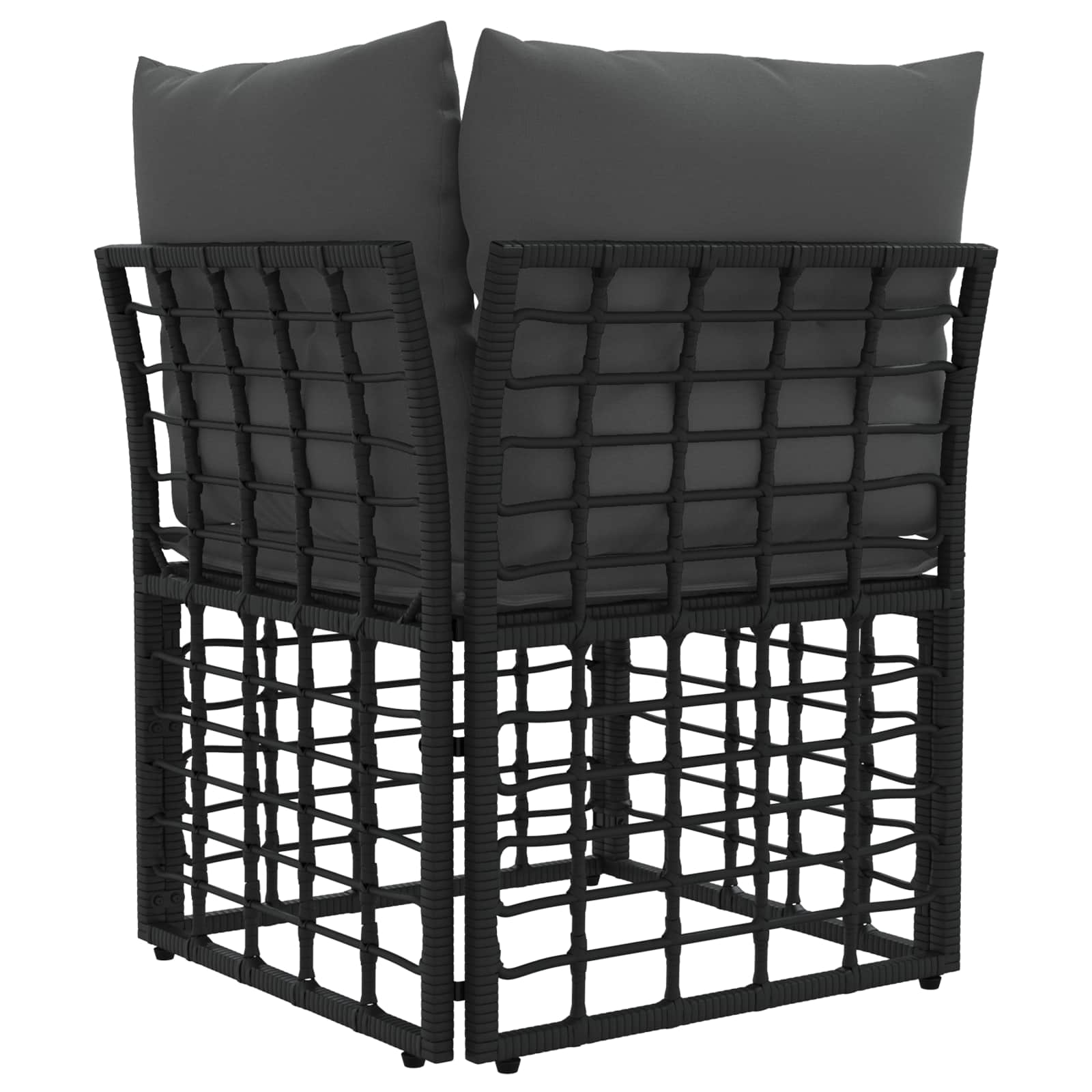 vidaXL Modularna narożna sofa ogrodowa Czarny polirattan