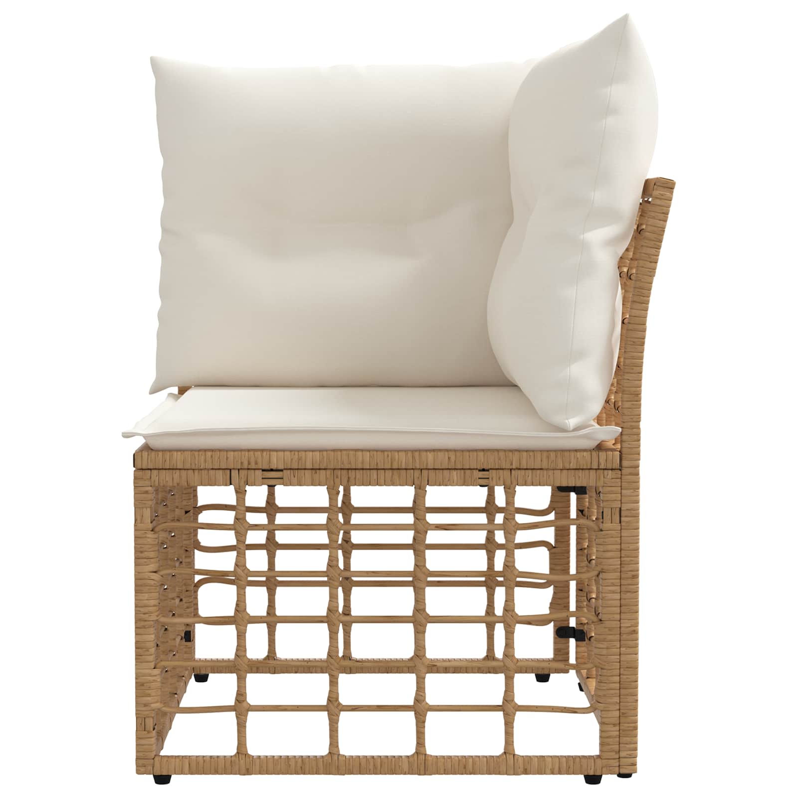 vidaXL Modularna narożna sofa ogrodowa naturalny polirattan