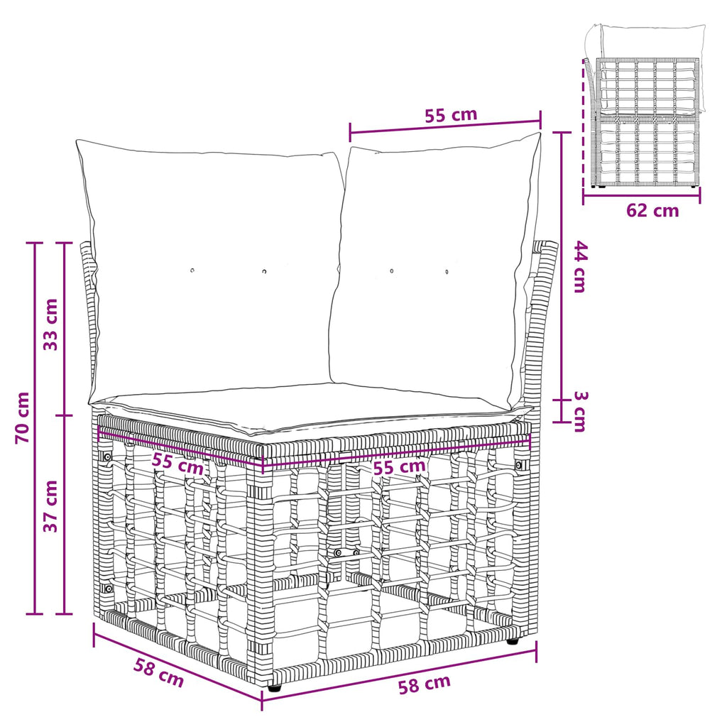 vidaXL Modularna narożna sofa ogrodowa naturalny polirattan