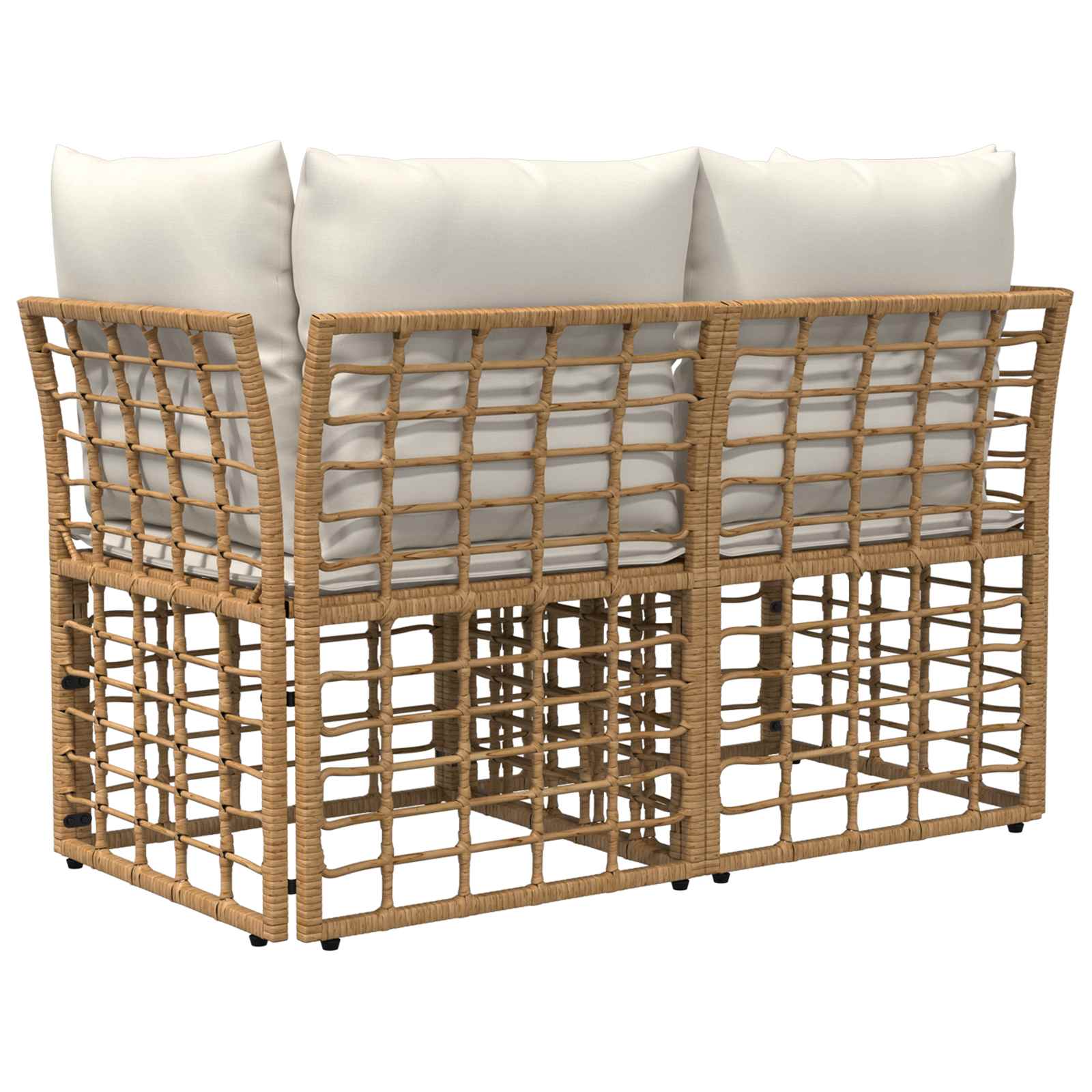 vidaXL Ogrodowy loveseat 2 pcs Naturalny i Kremowy Biały polirattan