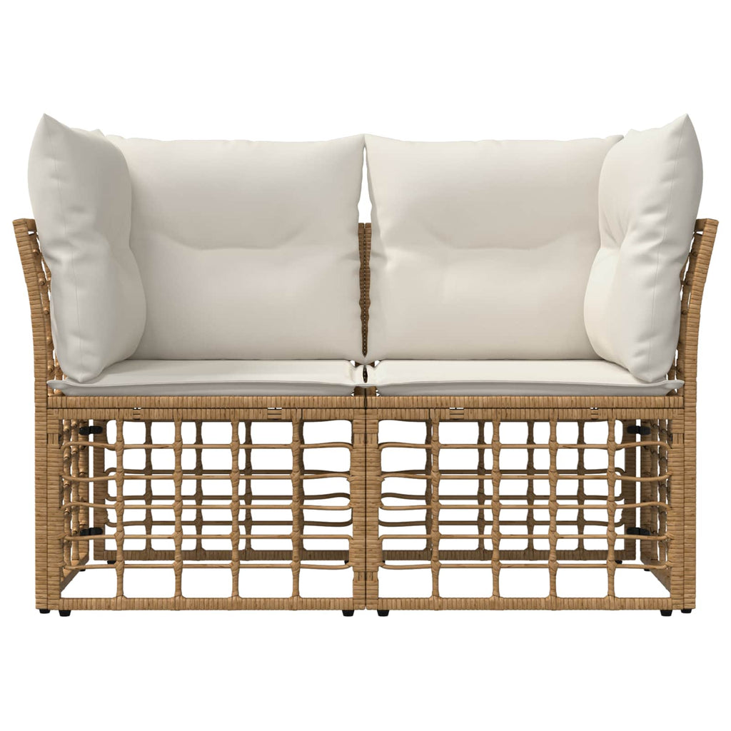 vidaXL Ogrodowy loveseat 2 pcs Naturalny i Kremowy Biały polirattan