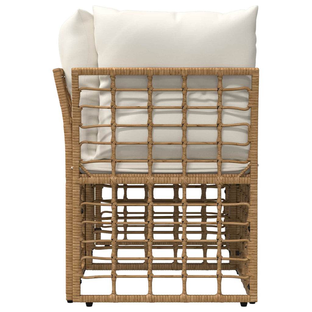 vidaXL Ogrodowy loveseat 2 pcs Naturalny i Kremowy Biały polirattan