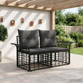 vidaXL Ogrodowy loveseat 2 pcs Czarny i Ciemnoszary polirattan